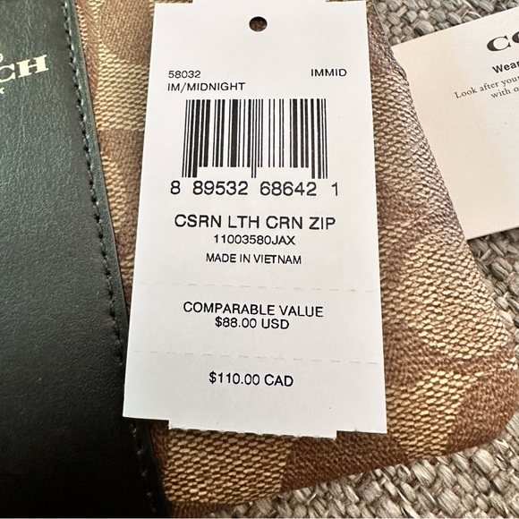 NWT (2) COACH WRISTLETS brown and navy blue - Picture 11 of 11